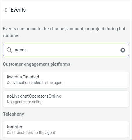 Event selection