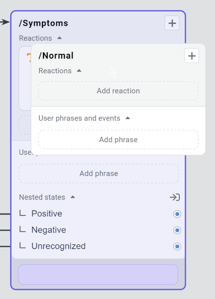 Dragging an existing state onto one that it should be nested into