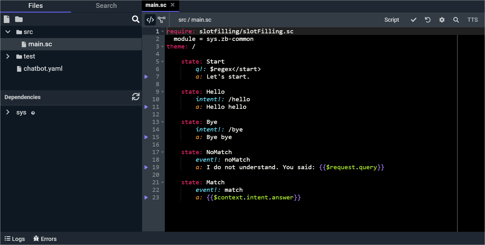 Source code editor