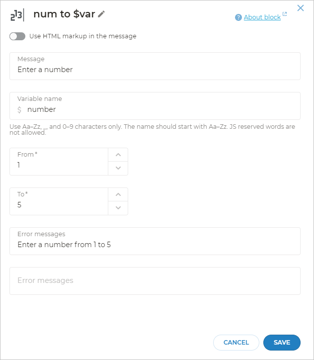 Using variables